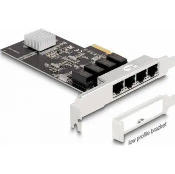 Dron DeLOCK PCIe x4 až 4 x RJ45 Gbit, LAN adaptér