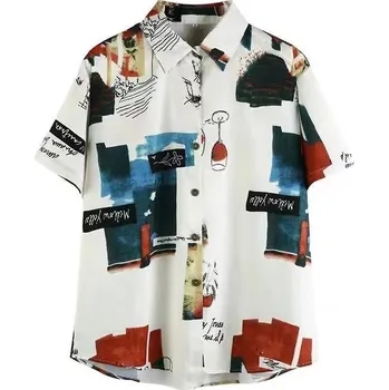 Pánská letní košile s potiskem Barva: Stříbrná, Velikost: 2XL