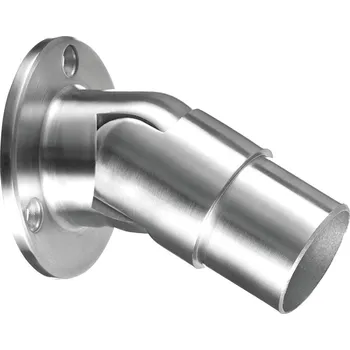 Zábradlí Příruba na stěnu, variabilní, (0°-50°) Příruba na stěnu, variabilní, (0°-50°), trubka O48,3 x 2 mm, nerez. ocel 304, kartáčovaná