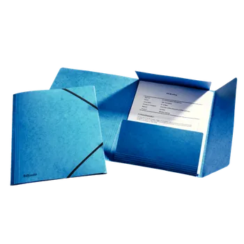 Tříchlopňová prešpánová deska Esselte, s gumičkou, modrá