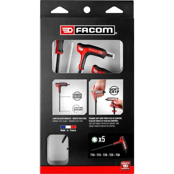 Šroubovák Facom sada šroubováků, vnitřní šestihran (TX), 5dílná, 89TXA.PB