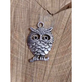 Přívěsek sova větší barva platina