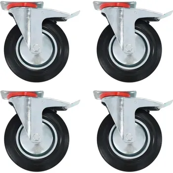 zvedák vidaXL Otočná kolečka s dvojitou brzdou 4 ks 200 mm [143455]