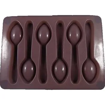 fomička na zmrzlinu TORO Forma silikonová na led/čokoládu,tvar lžička,šedo-hnědá