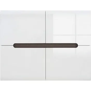 Komoda BRW AZTECA TRIO skříňka SFK4D/8/11, bílá/bílý lesk