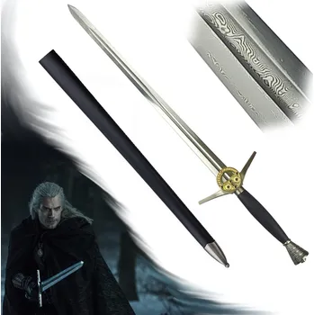 Replika zbraně AF Funkční meč z damaškové oceli "BUTCHER FROM BLAVIKEN"+ pochva ZAKLÍNAČ/WITCHER