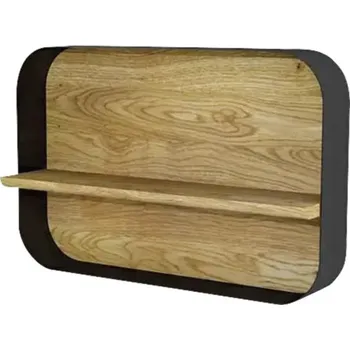 Koupelnový nábytek Nástěnný regál do koupelny Devo Sonet černá/dub přírodní 60 x 40 x 15 cm SF-PL60x40-L09D01