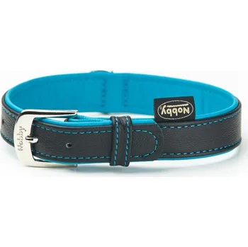 Obojek pro psa Nobby Pacific kožený obojek tyrkysové lemování XS 27cm