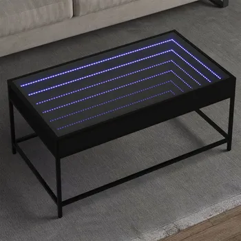 Konferenční stolek vidaXL Konferenční stolek s Infinity LED černý 90 x 50 x 41 cm