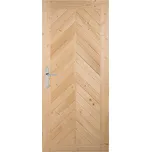 Palubkové dveře Nikol, 80 P, rozměr: 846 × 1985 mm, masivní dřevo, pravé, smrk, plné