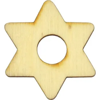 Dřevěný výřez hvězda 1, pr. 3,5 cm - DOPRODEJ