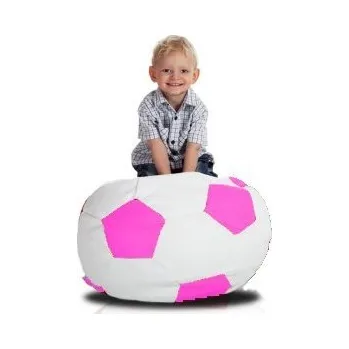 Sedací pytel Sedací vak fotbalový míč malý bílo-růžový EMI