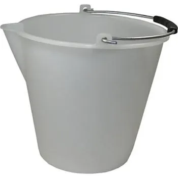 kbelík Stefanplast - Polyethylenový kbelík, vědro s výlevkou, obsah 12 litrů, barva mléčná (bílá)