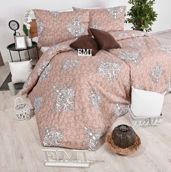 Povlečení Povlečení bavlněné Rosina hnědé EMI: Standardní set jednolůžko obsahuje 1x 200x140 + 1x 90x70
