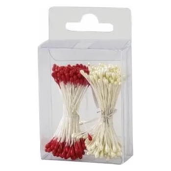 Jedlá dekorace na dort Lesklé pestíky - bílé, červené - Decora