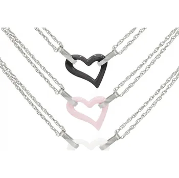 Náramek Prosperk Náramek keramické srdíčko černé S0499