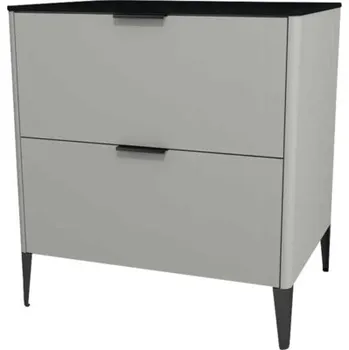 Koupelnový nábytek Midi skříňka do koupelny Devo Lotos ocelově šedá/černá 70 x 76 x 53 cm LF-SZS2S70x76-F105