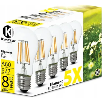 Žárovka LED žárovky Kwazar Luminaire 100202 E27 8 W 5 ks