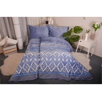 Povlečení Francouzské povlečení mikroplyš ELIŠKA modrá 200x220 cm / 70x90 cm zip