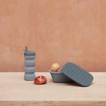 Svačinový box LIEWOOD Jose Skládací cestovní svačinový set Sea Blue/Whale Blue mix