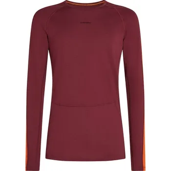 Pánské termo spodní prádlo ICEBREAKER Mens ZoneKnit 200 LS Crewe, Port/Blaze/Cb (vzorek) velikost: M