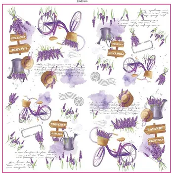 Papírový kapesník PROCOS Papírové ubrousky 33x33cm 3vrstvé levandule 20ks