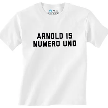 Chlapecké tričko Dětské tričko Arnold is Numero Uno (Od 3 do 13 let) (Barva: Bílá)