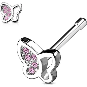 Piercing Šperky4U Piercing do nosu - motýlek - N0049-P