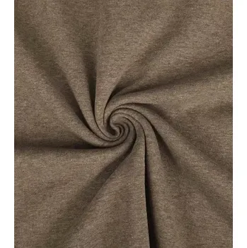 Metráž látka teplákovina počesaná Sweat melange hnědá | RTex