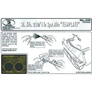 Plastikový model Royal Model 1/35 Sd.Kfz. 250/1 le Spw Alte TEPMPLATE