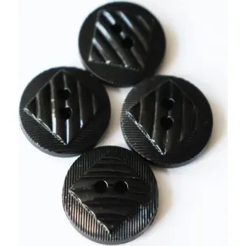 Knoflík 20555 knoflik 483/28 černý - Černá, 18mm