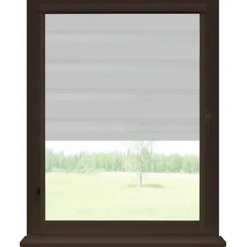 Roleta Dekodum Roleta den a noc v hnědé kazetě zatemňovací, barva látky Ocelová Šířka (cm): 100, Výška (cm): Standardní (do 150 cm), Strana mechanismu: Levá