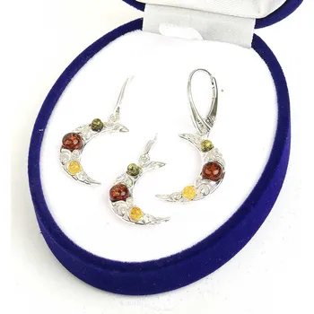 Přívěsek Dárková sada jantar šperky měsíc Ag 925/1000 (4,4g)