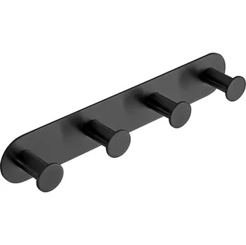 Držák na ručník SAPHO X-ROUND BLACK samolepící čtyřháček, černá mat