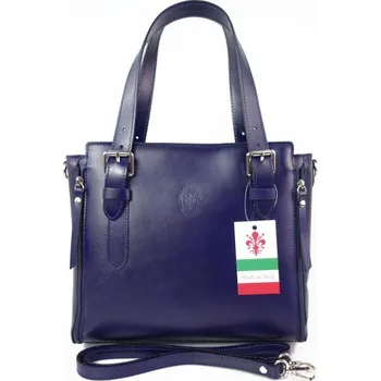 Kabelka Kožená kufříková kabelka Vera Pelle V884N modrá