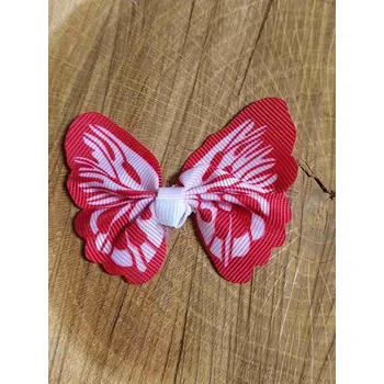 Nášivka Textilní aplikace motýl červeno bílý