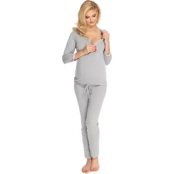 Dámské pyžamo PeeKaBoo Dámské těhotenské pyžamové kalhoty Twisting šedá L/XL