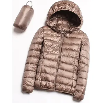 Dámská softshellová bunda Dámská plus size prošívaná bunda s kapucí Barva: Khaki, Velikost: XL