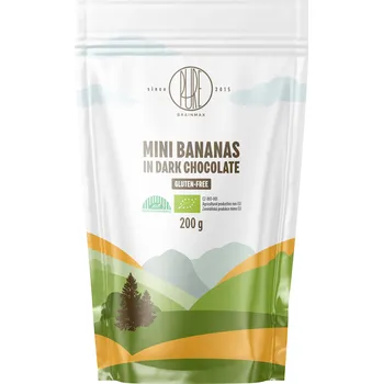 Cukrovinka BrainMax Pure Mini banánky v hořké čokoládě, BIO, 200 g