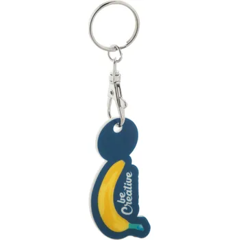 Reklamní ColoShop Creative přívěšek na klíče se žetonem do vozíku, bílá