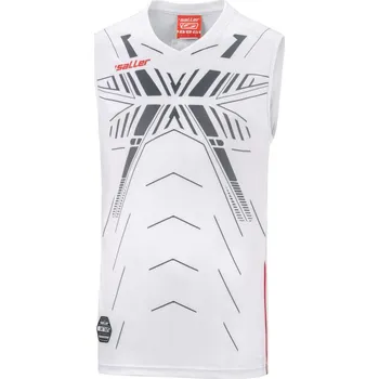 Saller X.72 Tréninkové triko bez rukávů BARVA: 436 bílá-šedá-červená, Velikost: XL Lehké funkční triko pro trénink i volný čas