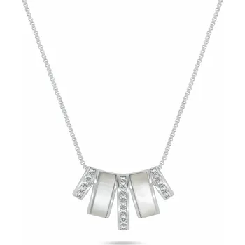 Náhrdelník Brilio Silver Půvabný stříbrný náhrdelník se zirkony a perletí NCL170W + 2 měsíce na vrácení zboží