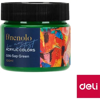 Výtvarná barva Barvy akrylové 100ml, zelená tmavě FINENOLO DELI EC17-SG