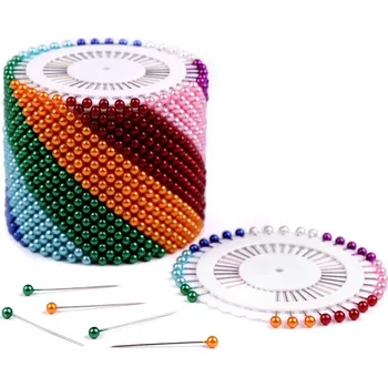 Špendlíky s plastovou hlavičkou délka 38 mm 40 kusů - mix barev