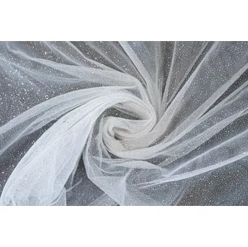 Metráž -Tyl BÍLÝ LESK 1,5m TU.92899001 Fantasia - Bílá, 150 cm