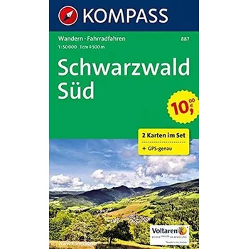 Schwarzwald Süd 1:50 000 / sada 2 turistických map KOMPASS 887