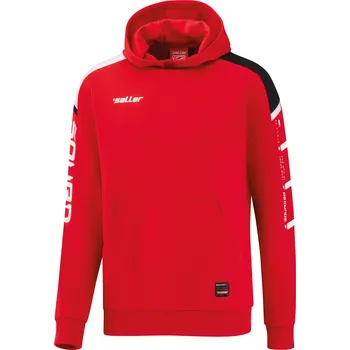Saller SQUAD50 Mikina s kapucí BARVA: 170 červená-černá-bílá, Velikost: XXXL Hřejivá sportovní mikina pro volný čas