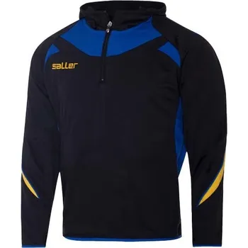Saller Olympic Mikina s kapucí BARVA: 371 černá - žlutá - modrá, Velikost: M Sportovní mikina s krátkým zipem a poutky na palce