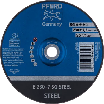 Brusný kotouč Pferd 62223626 | Brusný kotouč 230 x 7,2 x 22,23 mm, SG STEEL