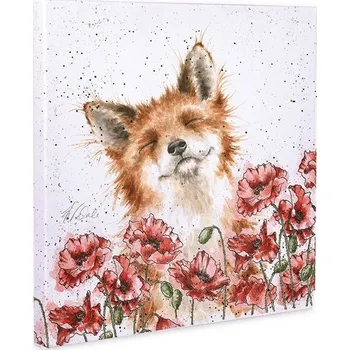 Obraz Obraz na plátně "Poppy Field" Wrendale Designs, 20 x 20 cm – liška a vlčí máky